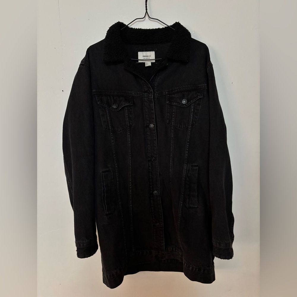 Oversized Black Denim Jacket
